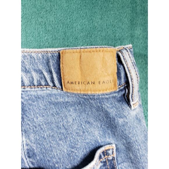 American Eagle Jeans Size 18 Womens Blue Stretch Pants Wide Leg Baggy Stove Pipe - Picture 13 of 14